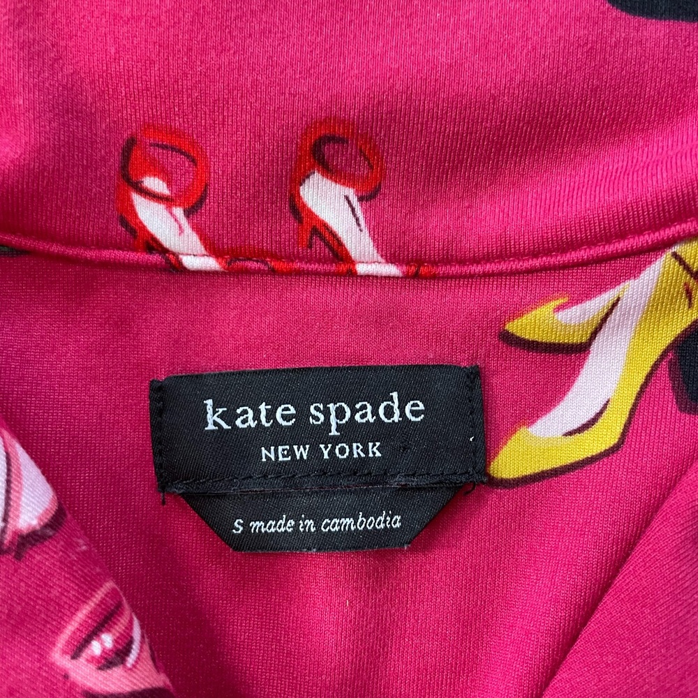 kate spade Pink Pajama Set with Multicolor Shoe Print - Picture 12 of 16